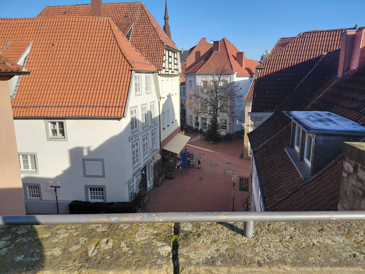 Ausblick vom Heger Tor in Richtung Altstadt/ Foto: Justus Hanneken