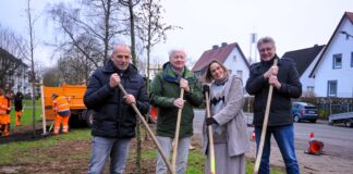 1000 neue Bäume für Osnabrück (von links): Thomas Maag, Antonius Fahnemann, Sigrid Dallwig, Fritz Brickwedde.