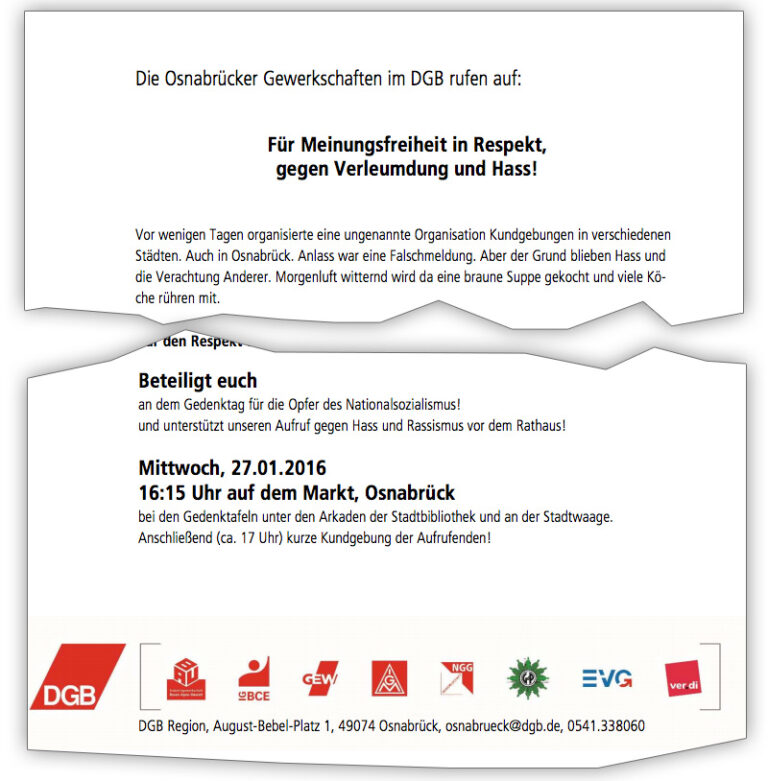 Aufruf DGB Osnabrück Demonstration