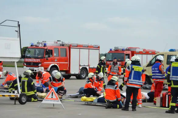 1.100 Helfer im Einsatz bei Notfallübung am Flughafen Münster/Osnabrück (FMO)