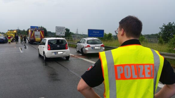 Unfall mit vier Verletzten auf der A33 in Höhe Osnabrück