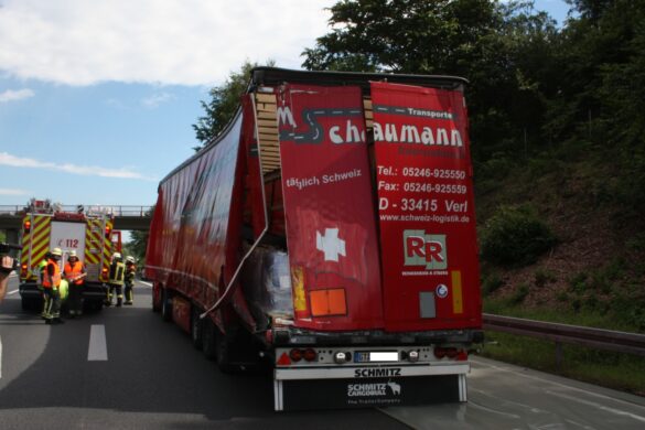 Gefahrgutunfall auf der Autobahn A30 bei Osnabrück