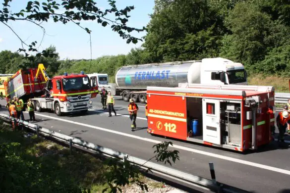 Gefahrgutunfall auf der Autobahn A30 bei Osnabrück