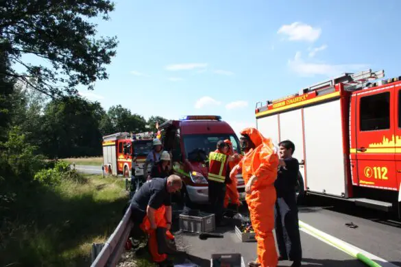 Gefahrgutunfall auf der Autobahn A30 bei Osnabrück