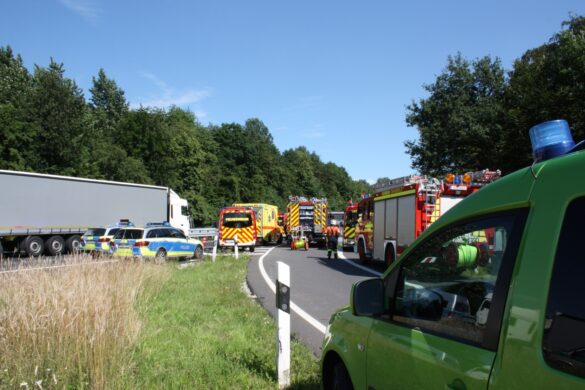 Gefahrgutunfall auf der Autobahn A30 bei Osnabrück