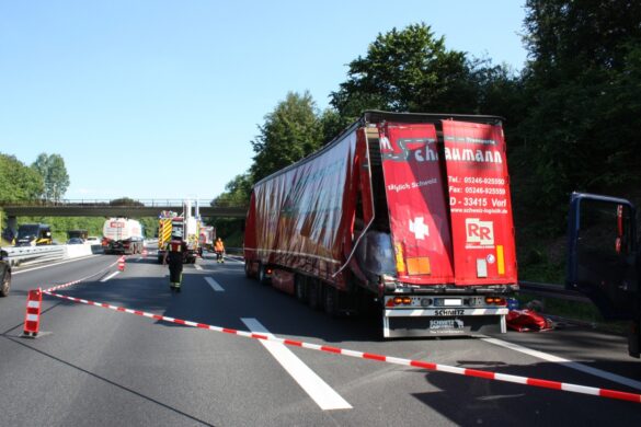Gefahrgutunfall auf der Autobahn A30 bei Osnabrück