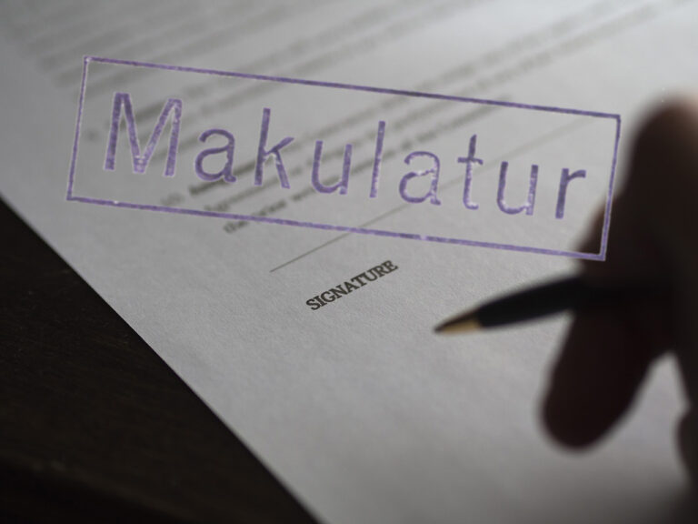 Vertrag Makulatur