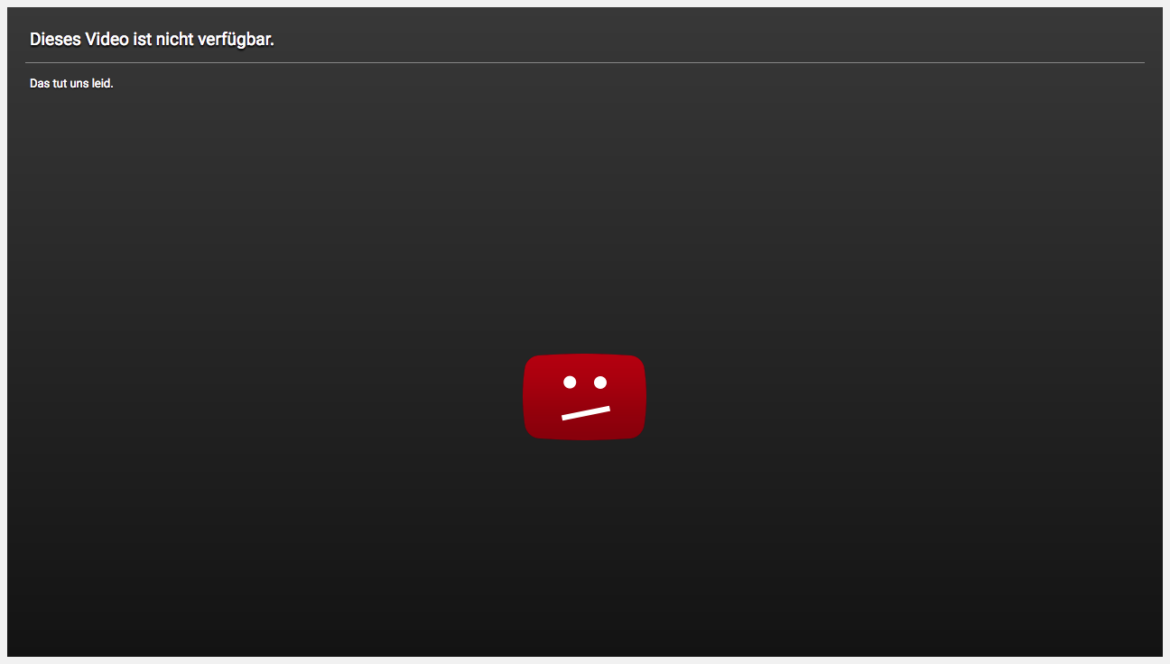 YouTube Video nicht verfügbar