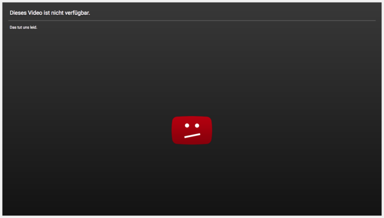 YouTube Video nicht verfügbar