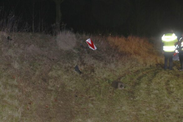 PKW in Autobahnkreuz Osnabrück-Süd überschlagen