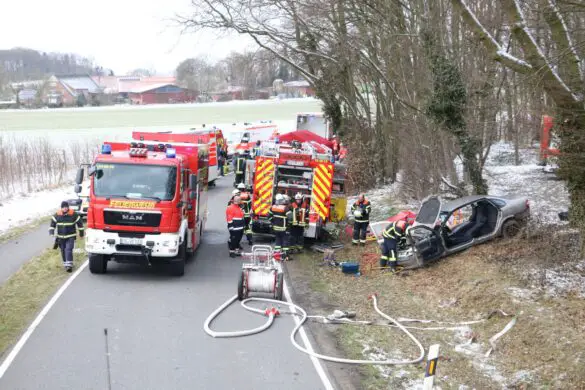 Unfall mit BUS und PKW - Alarmübung bei Bramsche (360°)