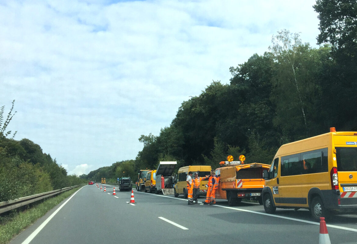 Baustelle auf der Bundesstraße B68