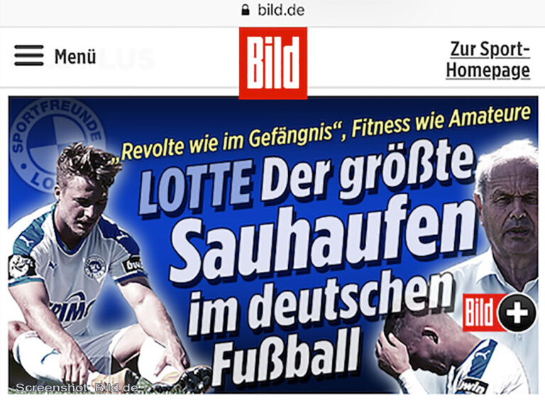 Lotte Sauhaufen lt. Bild Zeitung