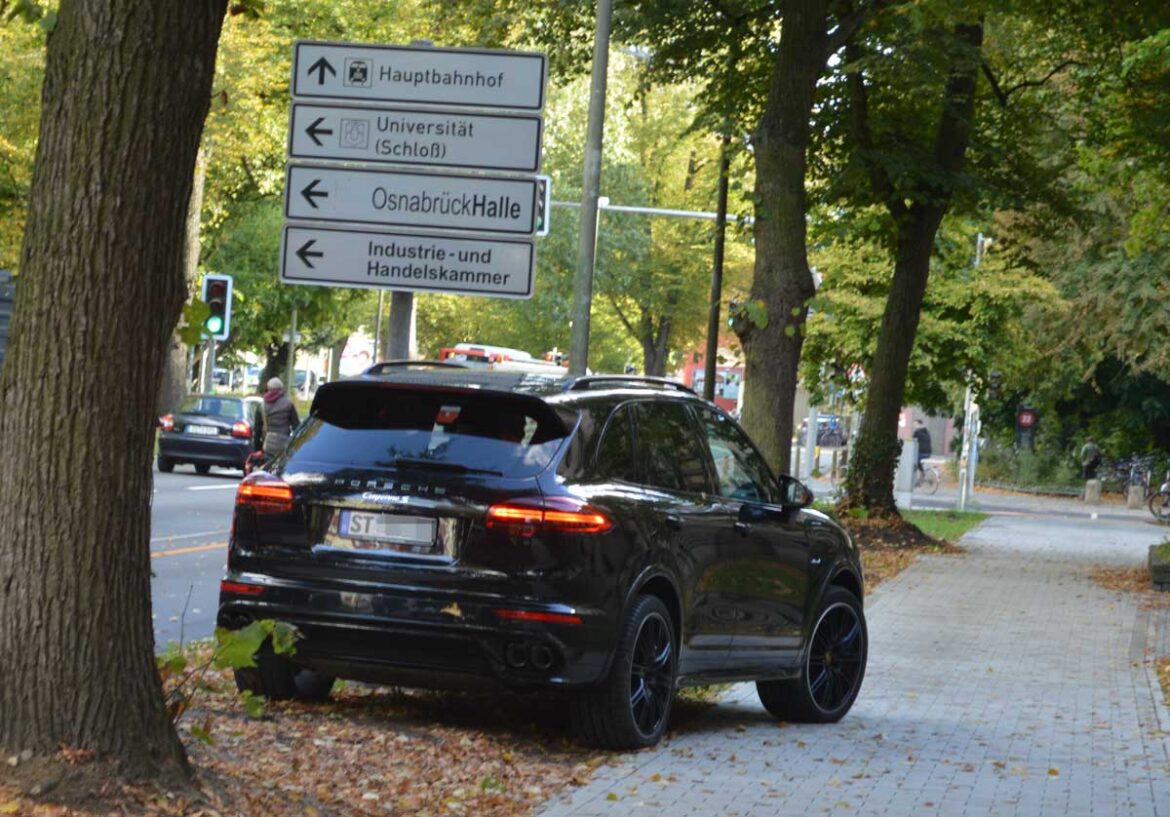 Falschparker am Wall in Osnabrück