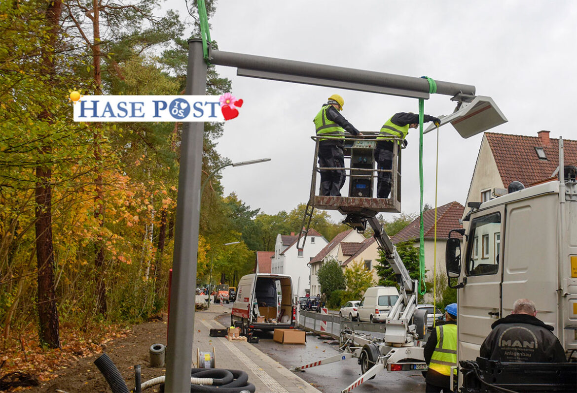 Für das “Stromtanken“ der E-Busse wurden in Düstrup zwei Schnellademasten errichtet