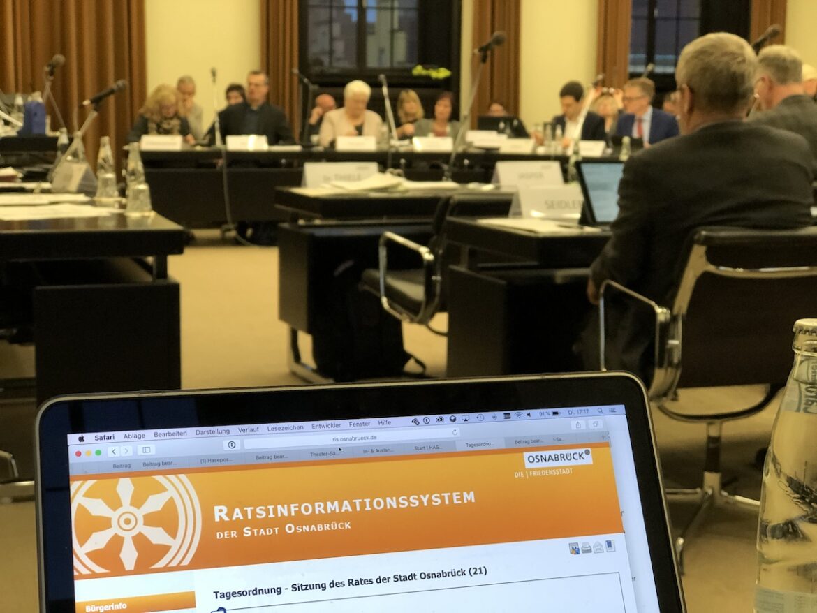 Tagesordnung, Osnabrück, Ratssitzung