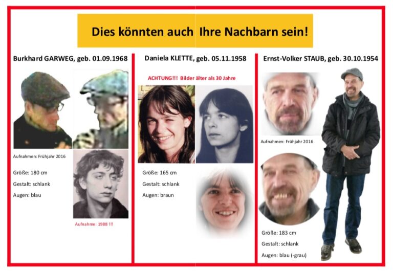Fahndung nach RAF Terroristen