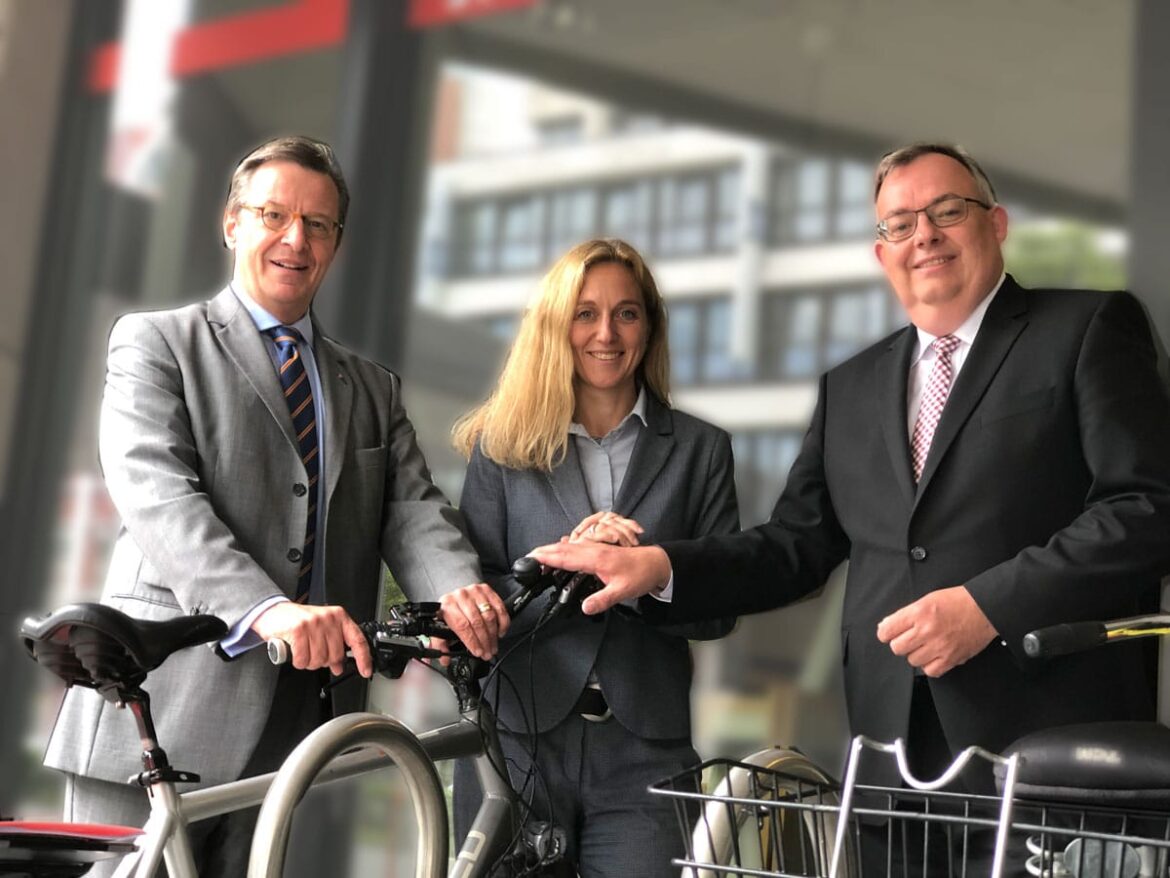 Vereint für die Nachhaltigkeit der Sparkasse Osnabrück, der Vorstand: Johannes Hartig (Vorsitzender), Nancy Plaßmann, André Schüler