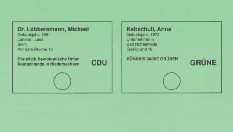 Wahlzettel zur Stichwahl im Juni 2019, LKOS