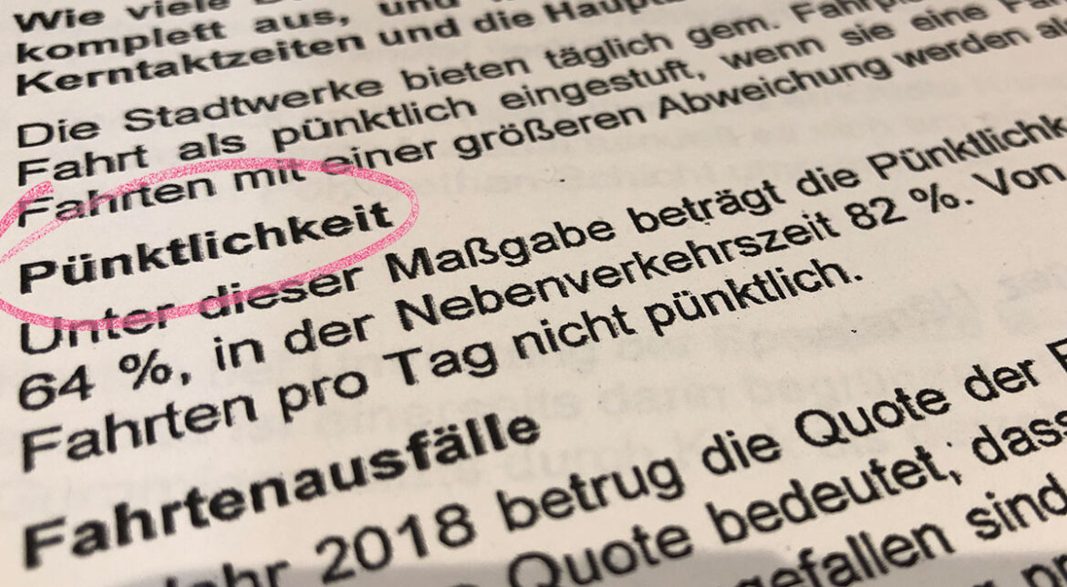 Foto: Verwaltungsvorlage zur ÖPNV-Pünktlichkeit