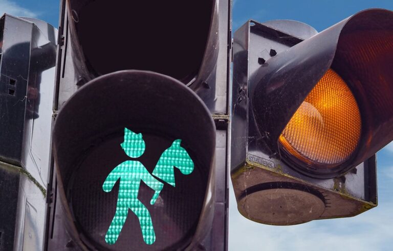 So stellt sich unser Grafiker ein Steckenpferdreiter-Ampelmännchen vor