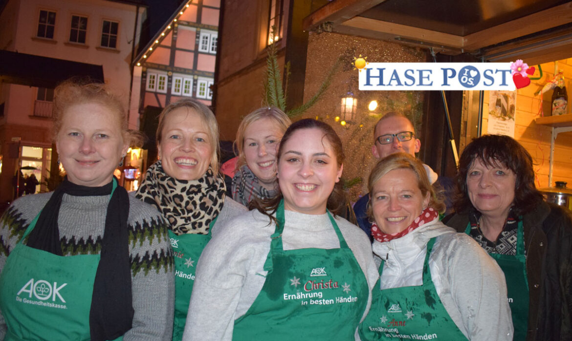 AOK Mitarbeiter auf dem Weihnachtsmarkt Osnabrück