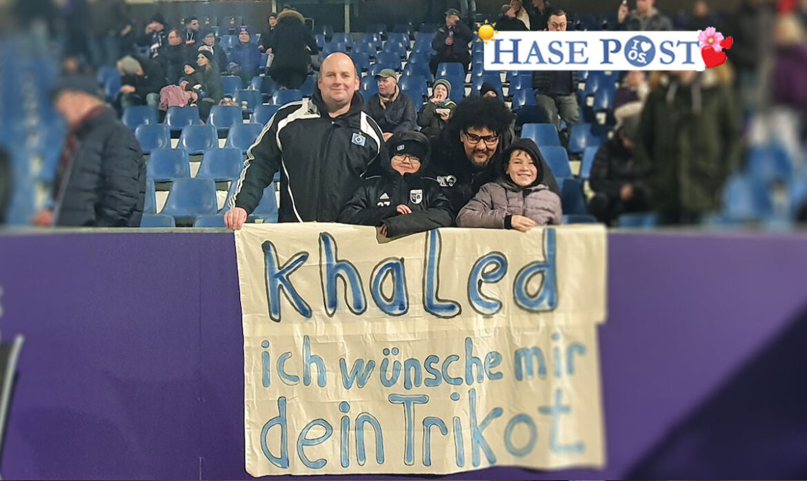 Kleiner HSV-Fan an der Brücke