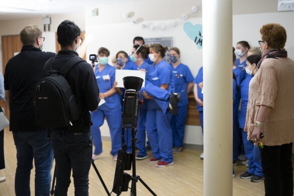 DSC05707 Wie über 60 Mitarbeiterinnen und Mitarbeiter der Schüchtermann-Kliniken in Bad Rothenfelde und Bad Iburg eine wichtige Message übermittelten