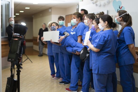 DSC05710 Wie über 60 Mitarbeiterinnen und Mitarbeiter der Schüchtermann-Kliniken in Bad Rothenfelde und Bad Iburg eine wichtige Message übermittelten