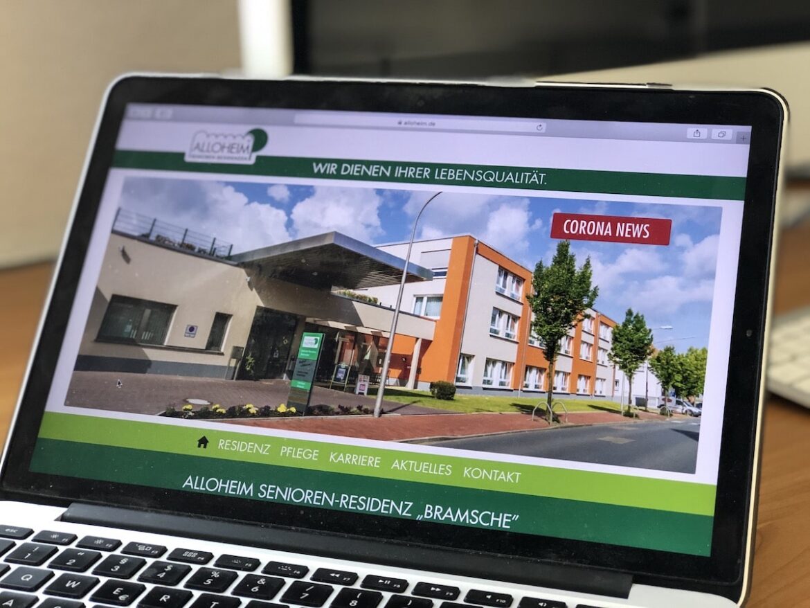 Alloheim in Bramsche, Screenshot Website