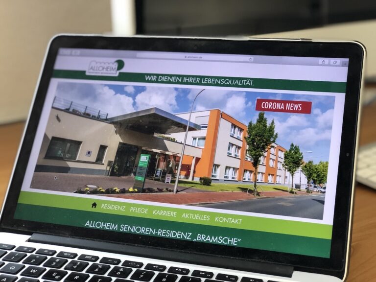 Alloheim in Bramsche, Screenshot Website