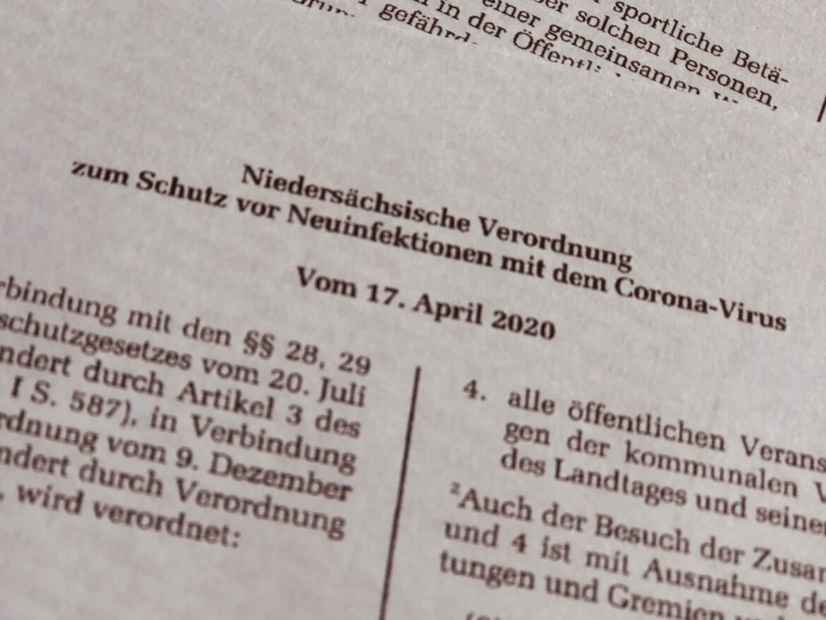 Corona-Verordnung vom 17. April