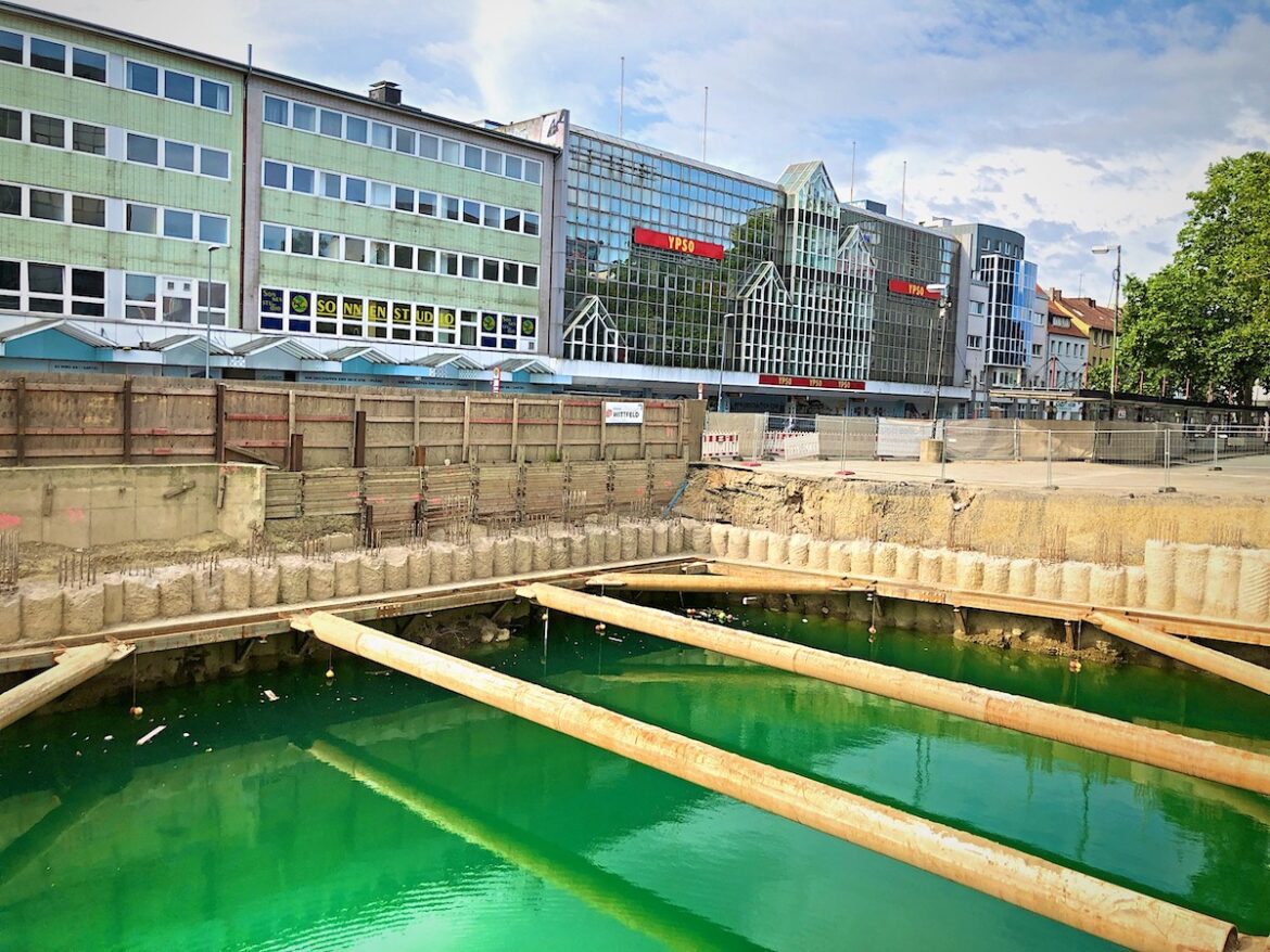 Baugrube für Baulos 2 am Neumarkt