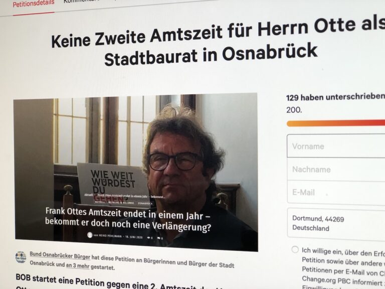 Frank Otte, Petition bei change.org
