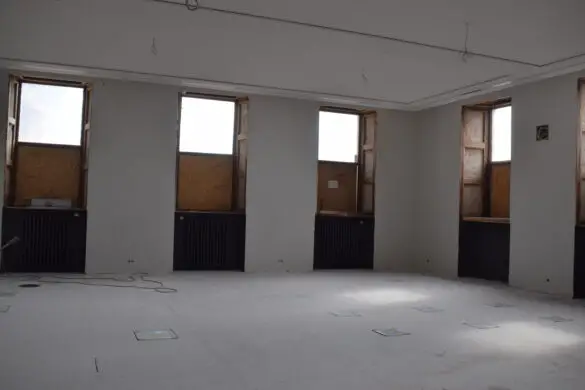 Einblick in den aktuellen Stand der Renovierungsarbeiten im Osnabrücker Ratssitzungssaal