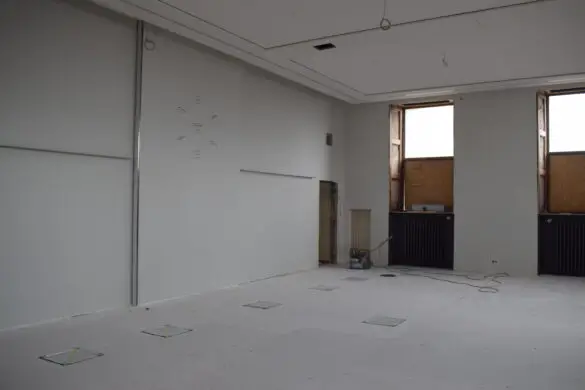 Einblick in den aktuellen Stand der Renovierungsarbeiten im Osnabrücker Ratssitzungssaal
