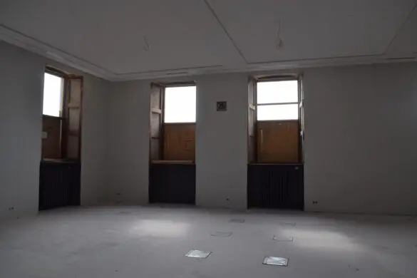 Einblick in den aktuellen Stand der Renovierungsarbeiten im Osnabrücker Ratssitzungssaal