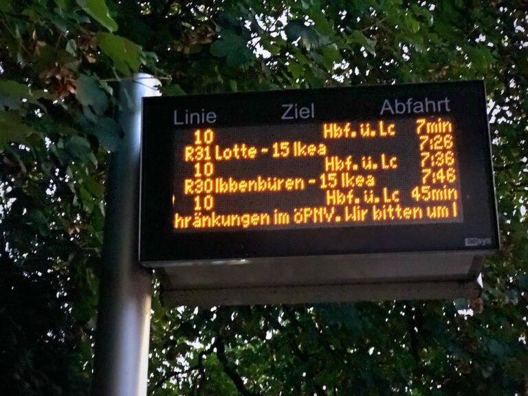 Busabfahrtstafel