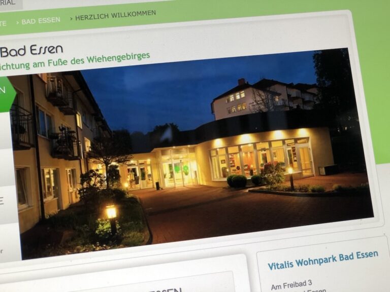 Vitalis-Wohnpark in Bad Essen, Screenshot: Homepage