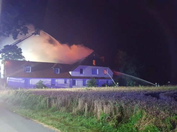 Großbrand eines Anwesens in Bissendorf