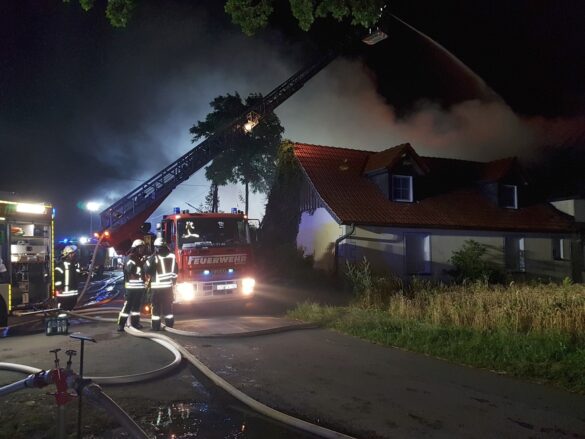 Großbrand eines Anwesens in Bissendorf