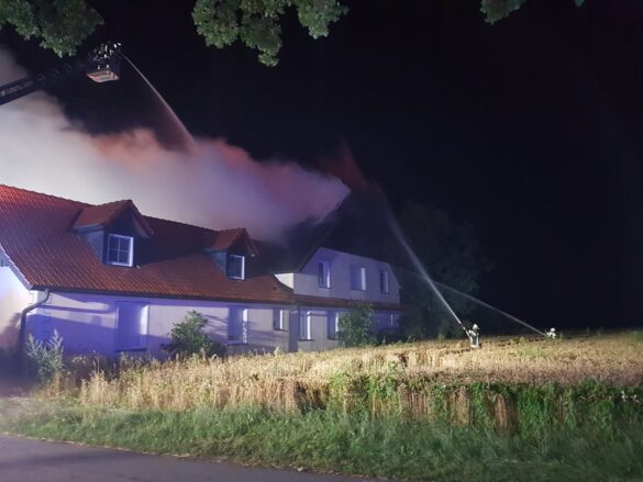 Großbrand eines Anwesens in Bissendorf