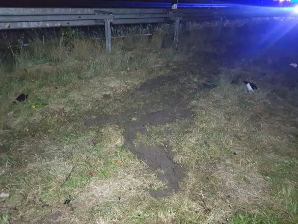 2021-10-23_Unfall-PKW-ueberschlagen_A33-Autobahnkreuz-Osnabrueck-Sued-005 PKW überschlägt sich im Autobahnkreuz bei Osnabrück