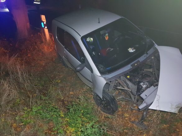 Leicht-KFZ fährt in Melle gegen Baum
