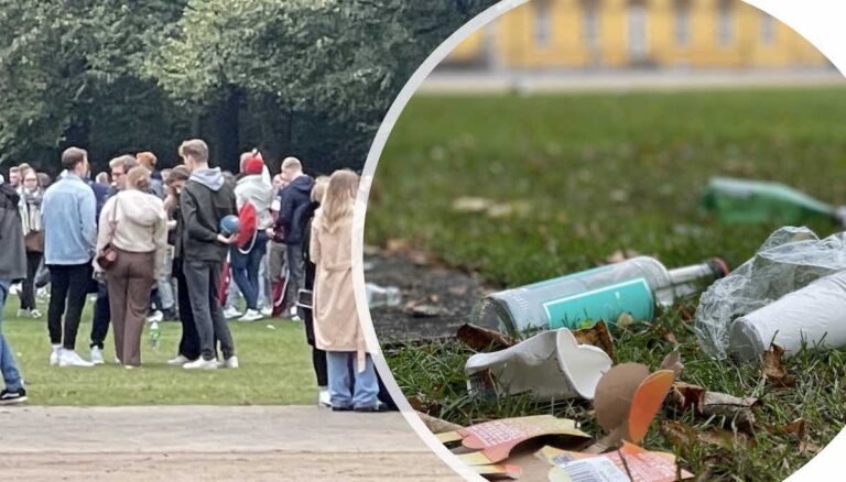 Erstsemester vermüllen den Osnabrücker Schlossgarten
