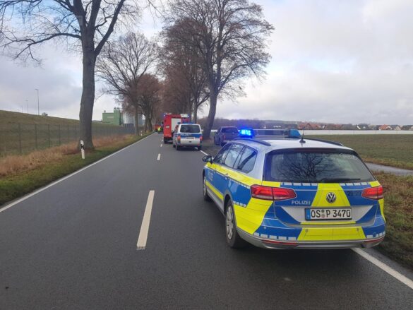 Tödlicher Unfall, PKW kollidiert mit LKW in Ostercappeln