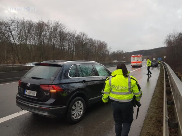 Unfall mit Fahrerflucht auf der Autobahn A30 Unfall mit Fahrerflucht auf der Autobahn A30