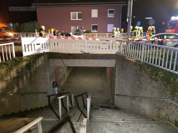 PKW-Kollision in Georgsmarienhütte, ein Fahrer eingeklemmt