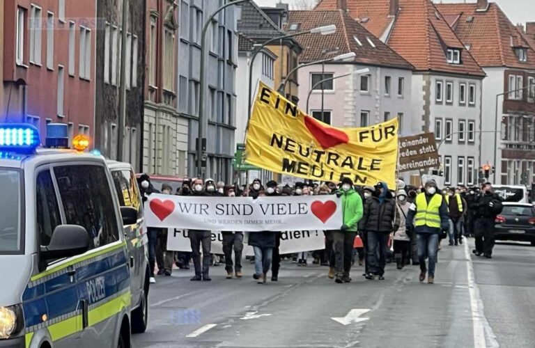 Corona-Demonstration am 8. Januar 2022, Osnabrück