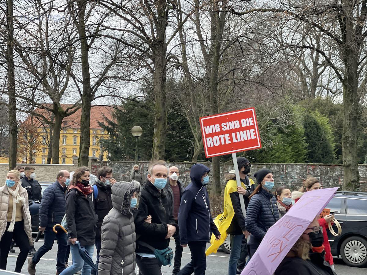 Demonstration von Kritikern der Coronamaßnahmen am 2. Januar 2022